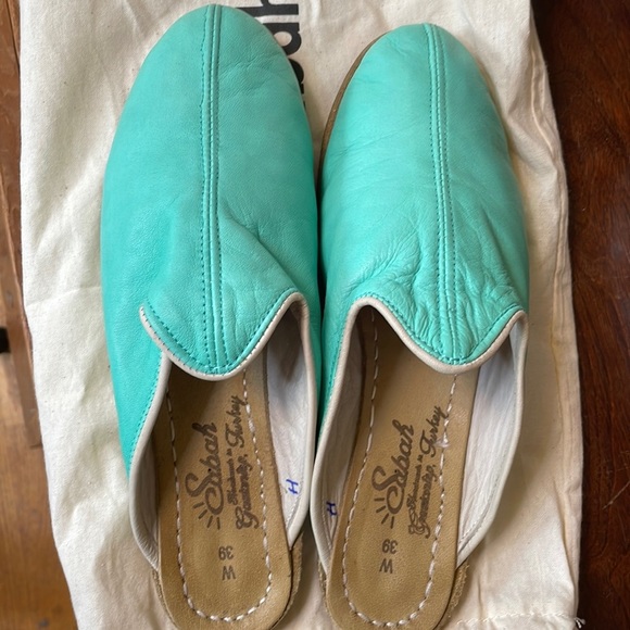 Sabah Shoes - New in Bag Sabah Babas in Celadon Green